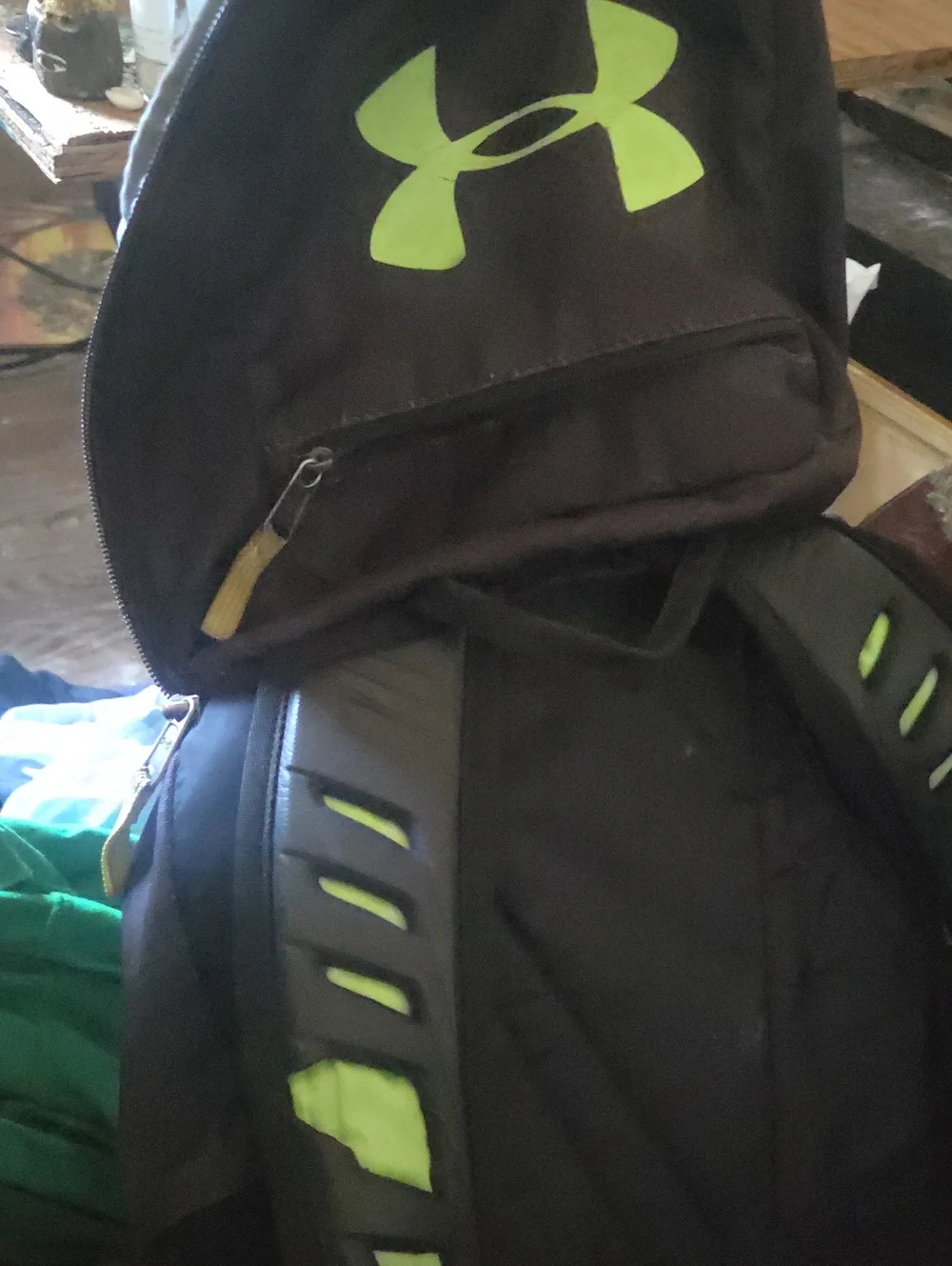 Under Armour Black Backpack with Neon Green Logo